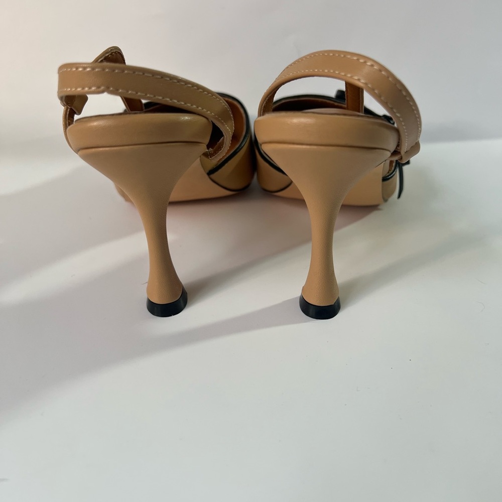 Moyilishan Black and Apricot Women's Sling Back Heels - 9 - Picture 3 of 12